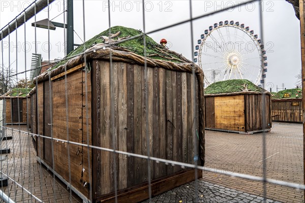 The Christmas market at the Centro shopping centre, set up but closed due to the 2nd lockdown
