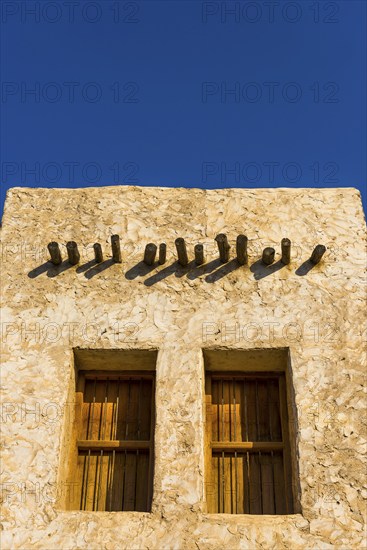 Traditional house made of clay in Souq Waqif in Doha, Arabic, architecture, Orient, oriental,