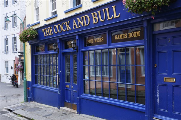 Pub The Cock and Bull in St Peter Port, Channel Island Guernsey, England, Great Britain