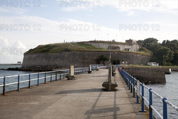 Perimeter defensive walls to Nothe Fort built in 1872 Weymouth, Dorset, England, UK