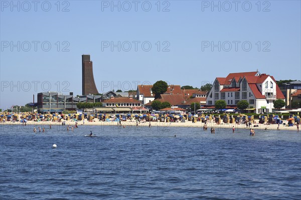 Europe, Germany, Schleswig Holstein, Kiel, Kiel Fjord, Baltic Sea, Laboe, Beach and Naval Memorial,