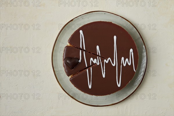 Bird's milk cake, top view, breakfast, love, chocolate heart