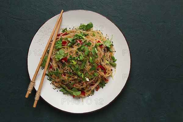 Funchosa, Korean salad, with vegetables, homemade, no people