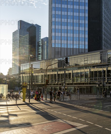 Road traffic at Willy Brandt Platz in Frankfurt am Main, Hesse, Germany, Europe