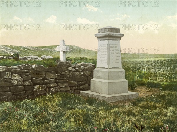 Graves of British soldiers, Battlefield of Majura Hill, South Africa, digitally restored