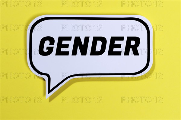 Gender as a symbol for gender-appropriate language in speech bubbles Communication concept speaking