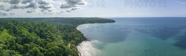 Aerial view, panorama, Marino Ballena National Park, Osa National Park, South Pacific beach and