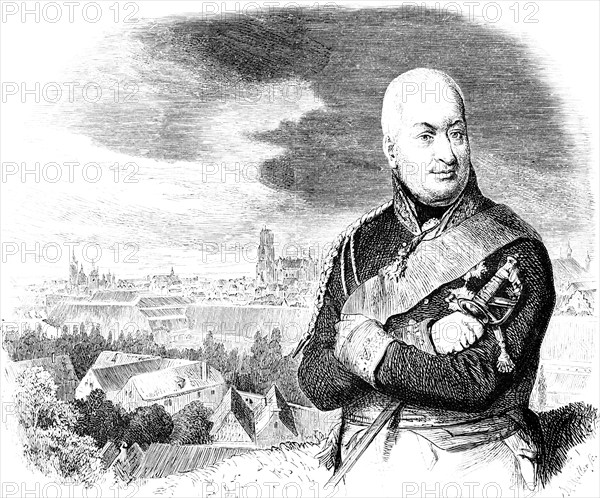 Portrait of General Count Falkreuth, defender of the siege of Danzig 1807, siege by French and