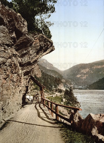The road from Eide to Voss, Hardangerfjord, Norway, View from 1885, Historical, digitally restored