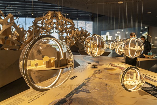 Exhibition in the interior of the Museum for Future Issues Futurium in Berlin, Germany, Europe