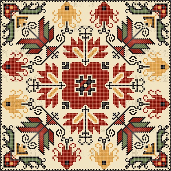 Traditional Bulgarian embroidery vector pattern