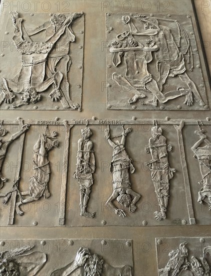 Detail of the door of St Peter's Basilica, San Pietro in Vaticano, Basilica of St Peter in the