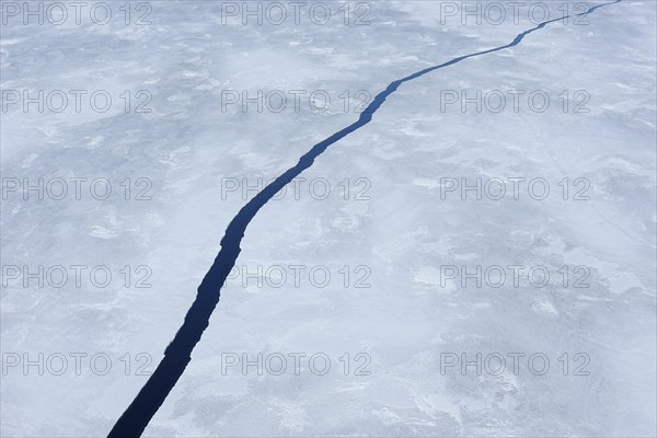 Crack in pack ice, Snow hill island, Weddel Sea, Antarctic Peninsula, Antarctica