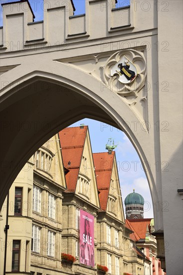 Europe, Germany, Bavaria, State Capital Munich, City, Stachus-Karlsplatz, Karlstor, View into