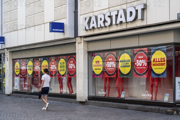 Karstadt shop in Trier city centre, clearance sale, as this shop is closed, Trier,