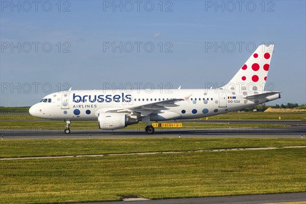 A Brussels Airlines Airbus A319 aircraft with the registration number OO-SSU at Split Airport,