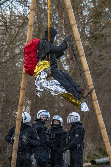 Beginning of the eviction of the Lützerath hamlet, camp of climate activists and squatters, at the