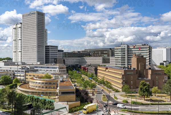 Rotterdam skyline, city centre, Erasmus MC building, Erasmus University Medical Center, clinic,