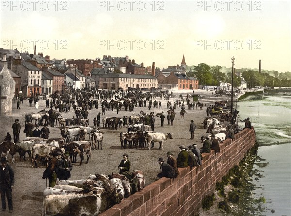 The Sands, Dumfries, Scotland, Historic, digitally restored reproduction from a 19th century