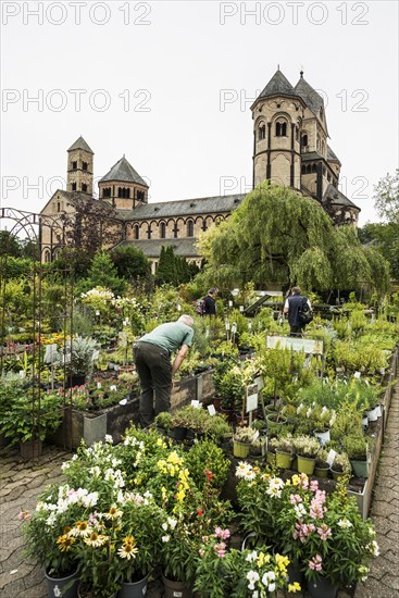 Romanesque monastery church, Benedictine Abbey Maria Laach, Eifel, Rhineland-Palatinate, Germany,