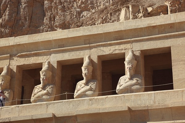 Part of the temple complex, mortuary temple of the first female pharaoh Hatshepsut, Hatshepsut