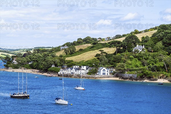 Boats and Yachts on Kingsbridge Estuary in Salcombe and Mill Bay, Batson Creek, Southpool Creek,