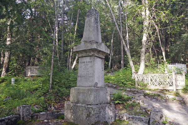 Gravestones at the old gold rush cemetery in Skagway, Gold Rush, Alaska, USA, North America