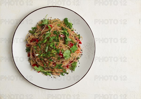 Funchosa, Korean salad, with vegetables, homemade, no people