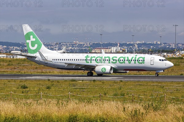 A Boeing 737-800 aircraft of Transavia France with the registration F-HUYB at Paris Orly Airport,