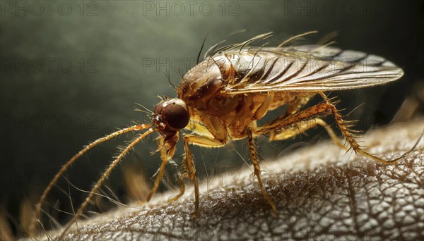 Animals, symbol, close-up of a flea, pest, parasite, AI-generated, AI-generated, AI generated