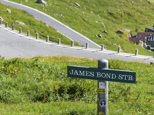 James Bond Goldfinger curve viewpoint on the Furka Pass. Scenes for the James Bond film Goldfinger