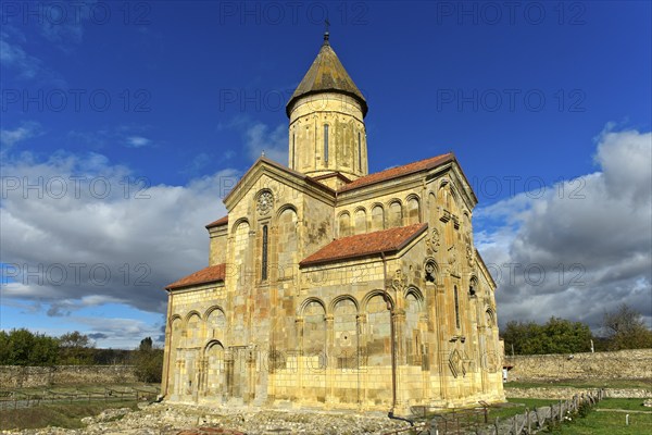 Three-aisled cross-domed church of Samtavisi, view from south-east, Georgia, Asia