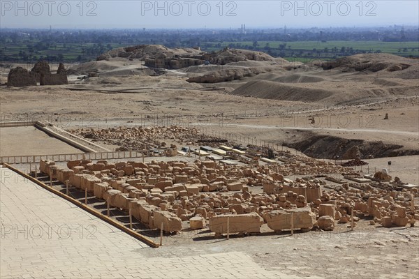Part of the temple complex, mortuary temple of Hatshepsut, Hatshepsut Temple in Deir el-Bahari on