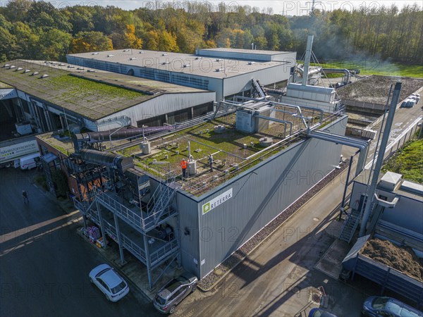 Digester, pipelines of the biogas plant of the company Reterra, biogas is produced in a digester