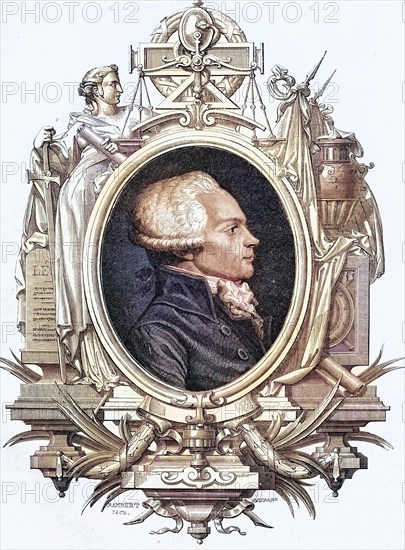 Maximilien Robespierre, 1758-1794, Leader of the Jacobins during the French Revolution, Historical,