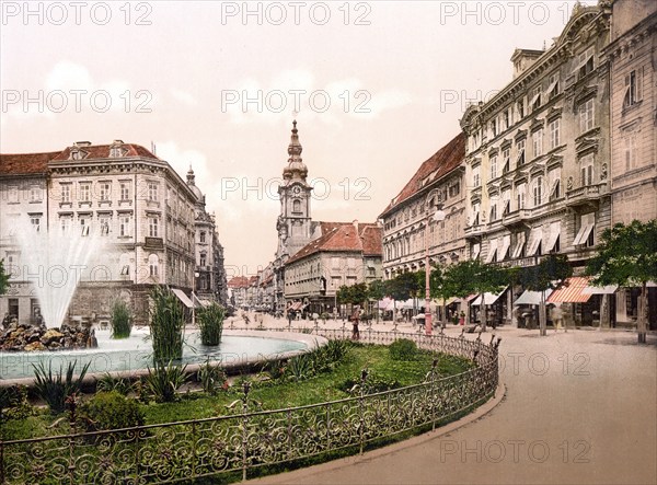 Herrengasse, Graz, Styria, formerly Austro-Hungary, today Austria, c. 1890, Historic, digitally