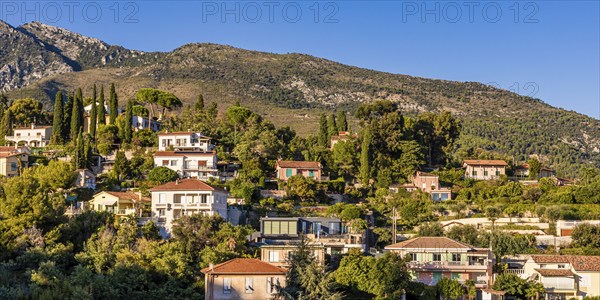 Typical houses and villas in Menton, Côte d'Azur, France, Europe