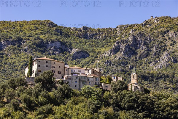 Mountain village of Gorbio near Menton, Côte d'Azur, Provence-Alpes-Côte d'Azur, France, Europe