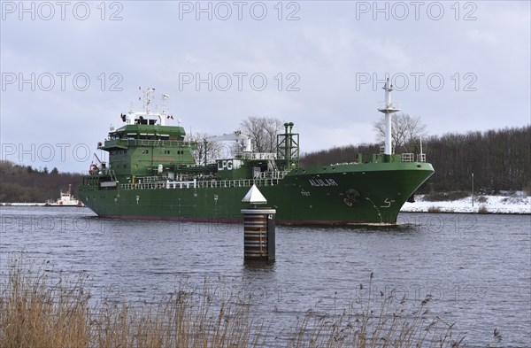 LPG tanker Alular in the Kiel Canal, Kiel Canal, Schleswig-Holstein, Germany, Europe