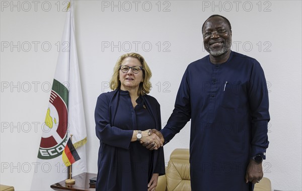 Svenja Schulze (SPD), Federal Minister for Economic Cooperation and Development, and Omar Alieu
