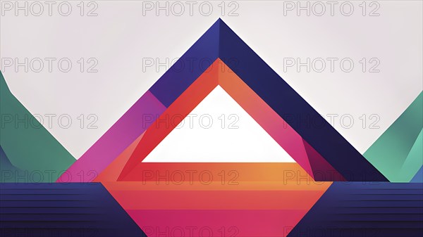 Minimalist rendering showcasing a vibrant abstract painting as a symbol for human resilience, AI