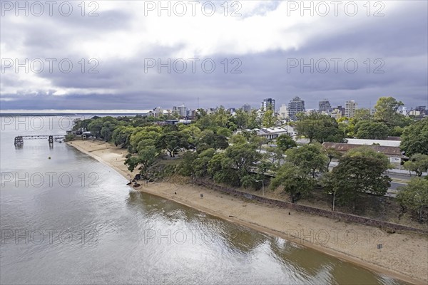 View over the city Corrientes seen from the bridge over the Rio Paraná, Parana river, Corrientes
