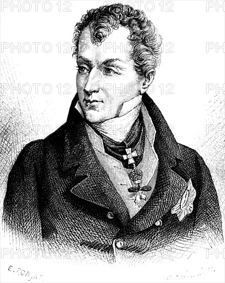 Portrait of Clemenz Wenzel Lothar Prince von Metternich, Austrian diplomat, foreign minister and