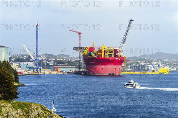 Penguins FPSO Oil Platform in Dock, Port in HAUGESUND, NORWAY
