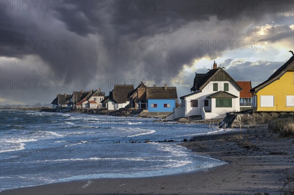 House, storm, flood, Baltic Sea, Graswarder, Heiligenhafen, Schleswig-Holstein