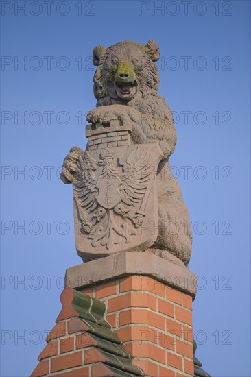 Berlin Bear statue, Alter Schlachthof development area, Landsberger Allee, Prenzlauer Berg, Pankow,