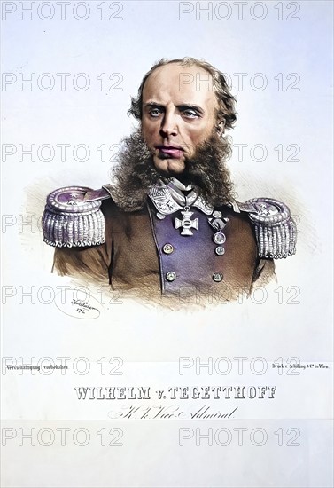 Wilhelm von Tegetthoff (born 23 December 1827 in Marburg an der Drau, Lower Styria, died 7 April