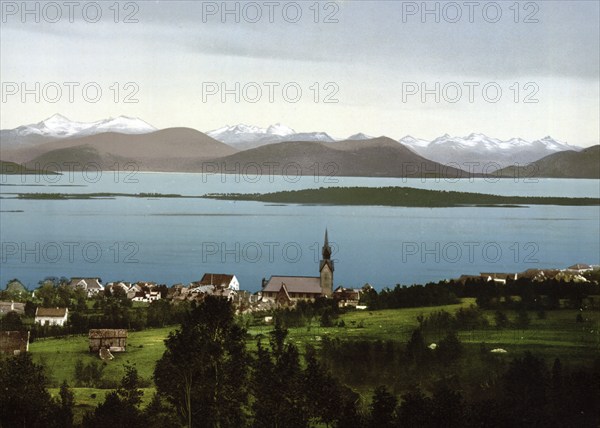Molde, in the Norwegian Fylke More og Romsdal, Norway, View from 1885, Historical, digitally
