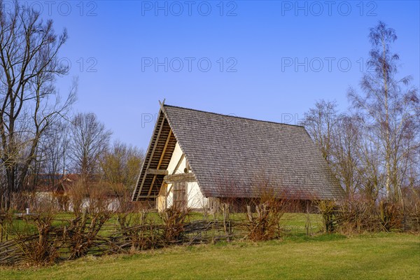 Spa gardens, replica of a Bavarian house, Waging am See, Rupertiwinkel, Upper Bavaria, Bavaria,