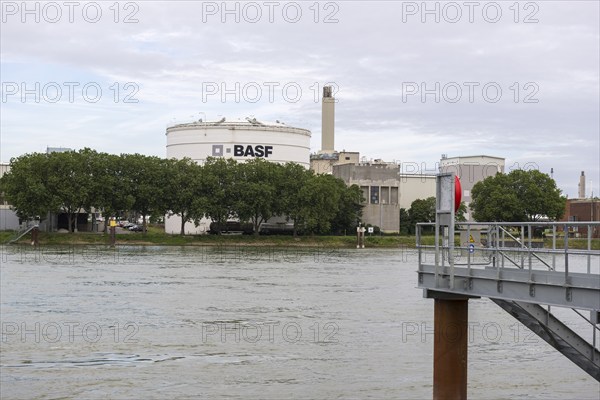 BASF, Lugwigshafen am Rhein, industrial area, jetty, Mannheim, Baden-Württemberg, Germany, Europe